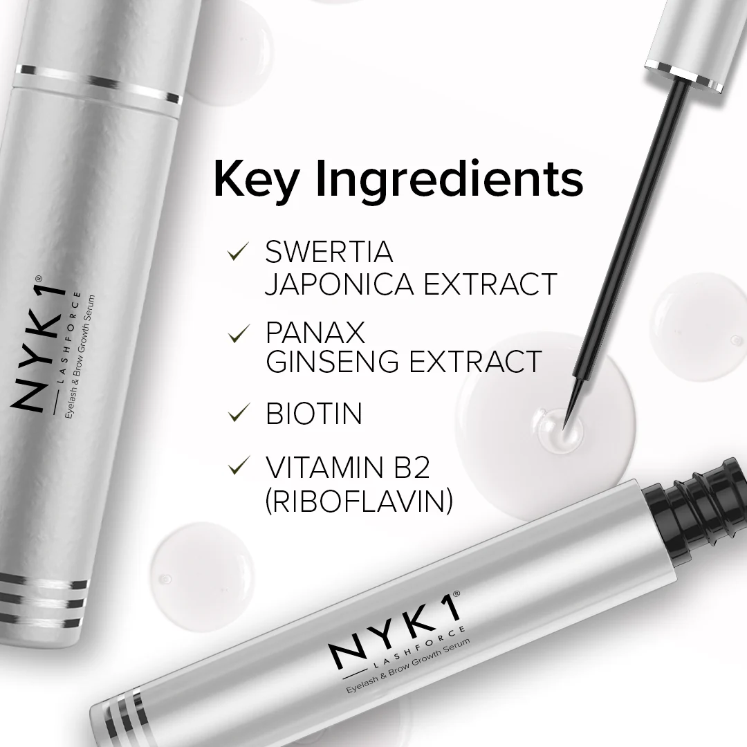 NYK1 LashForce Eyelash Growth Serum for Longer, Thicker & Fuller Lashes. 4-6 month usage - Image 3