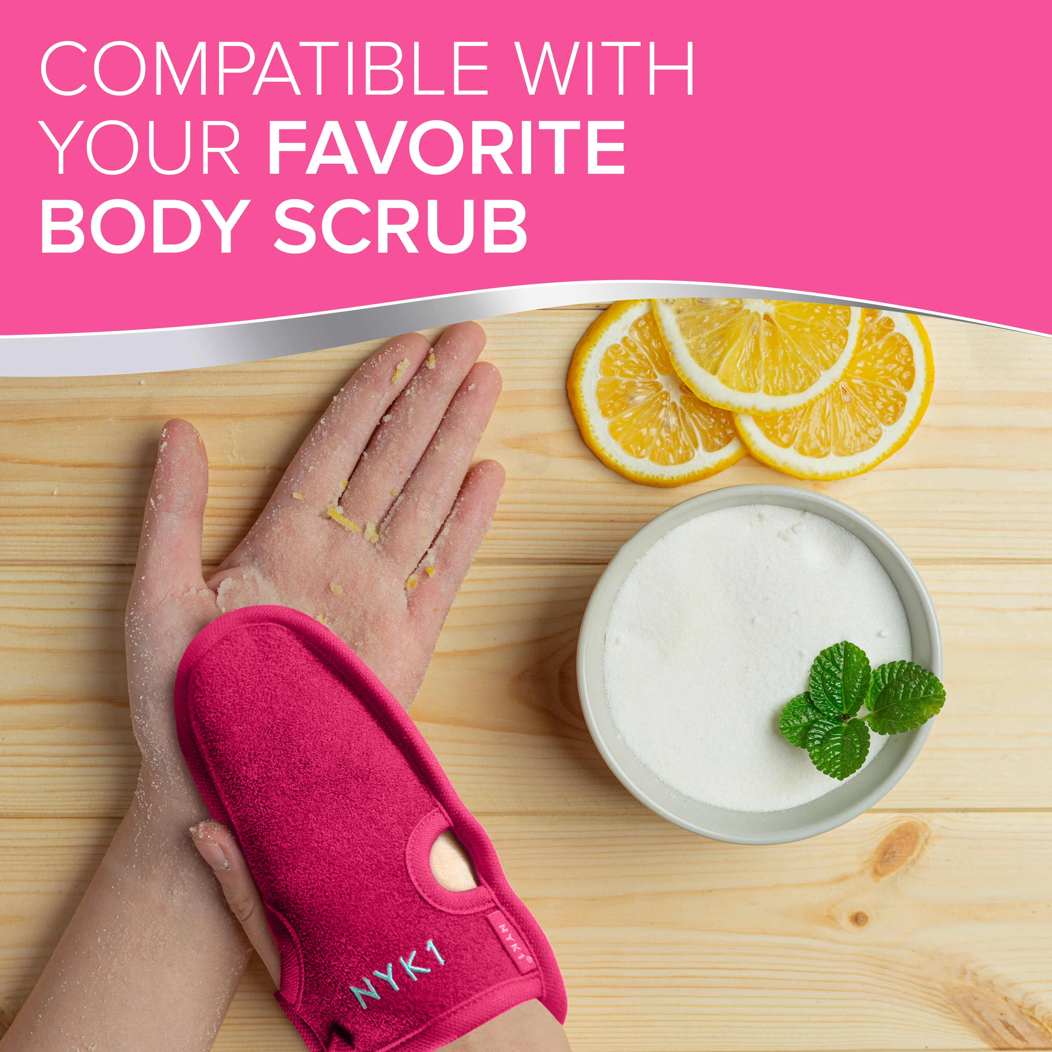 NYK1 Exfolimitt Spa Mitt (Black / Pink) - Image 12