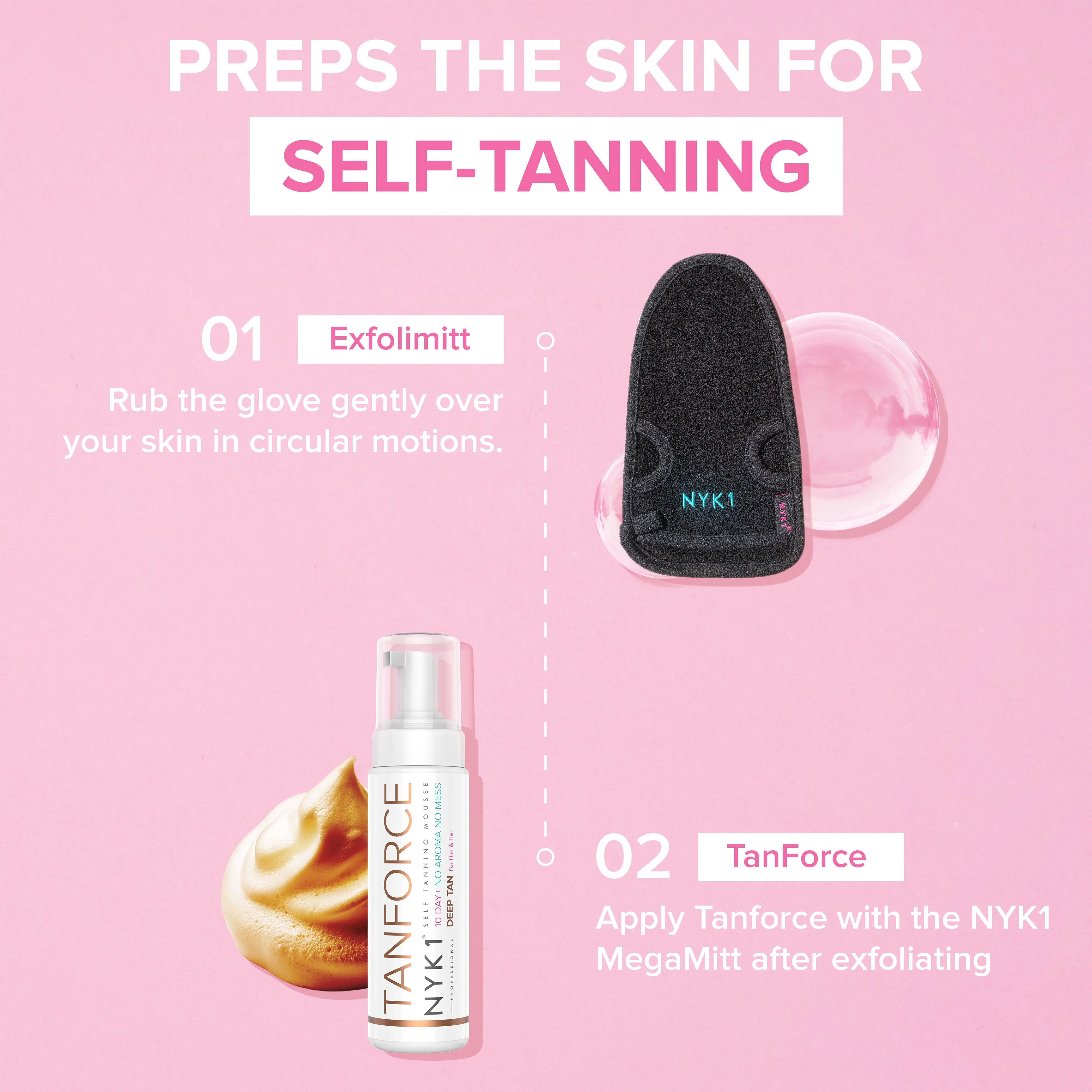 NYK1 Exfolimitt Spa Mitt (Black / Pink) - Image 16