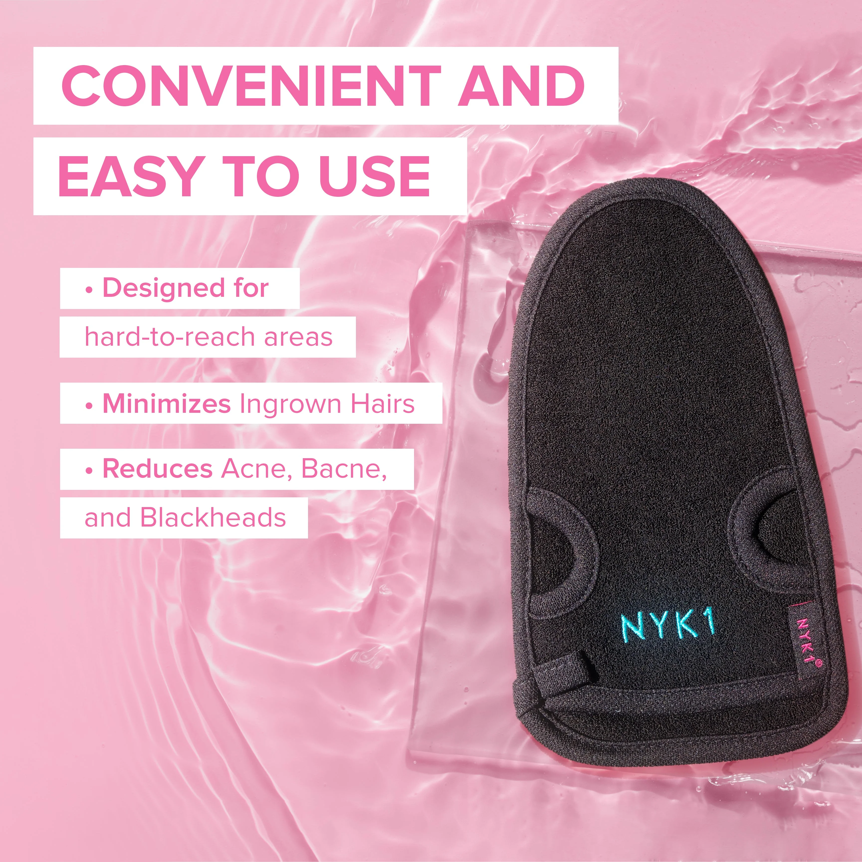 NYK1 Exfolimitt Spa Mitt (Black / Pink) - Image 20