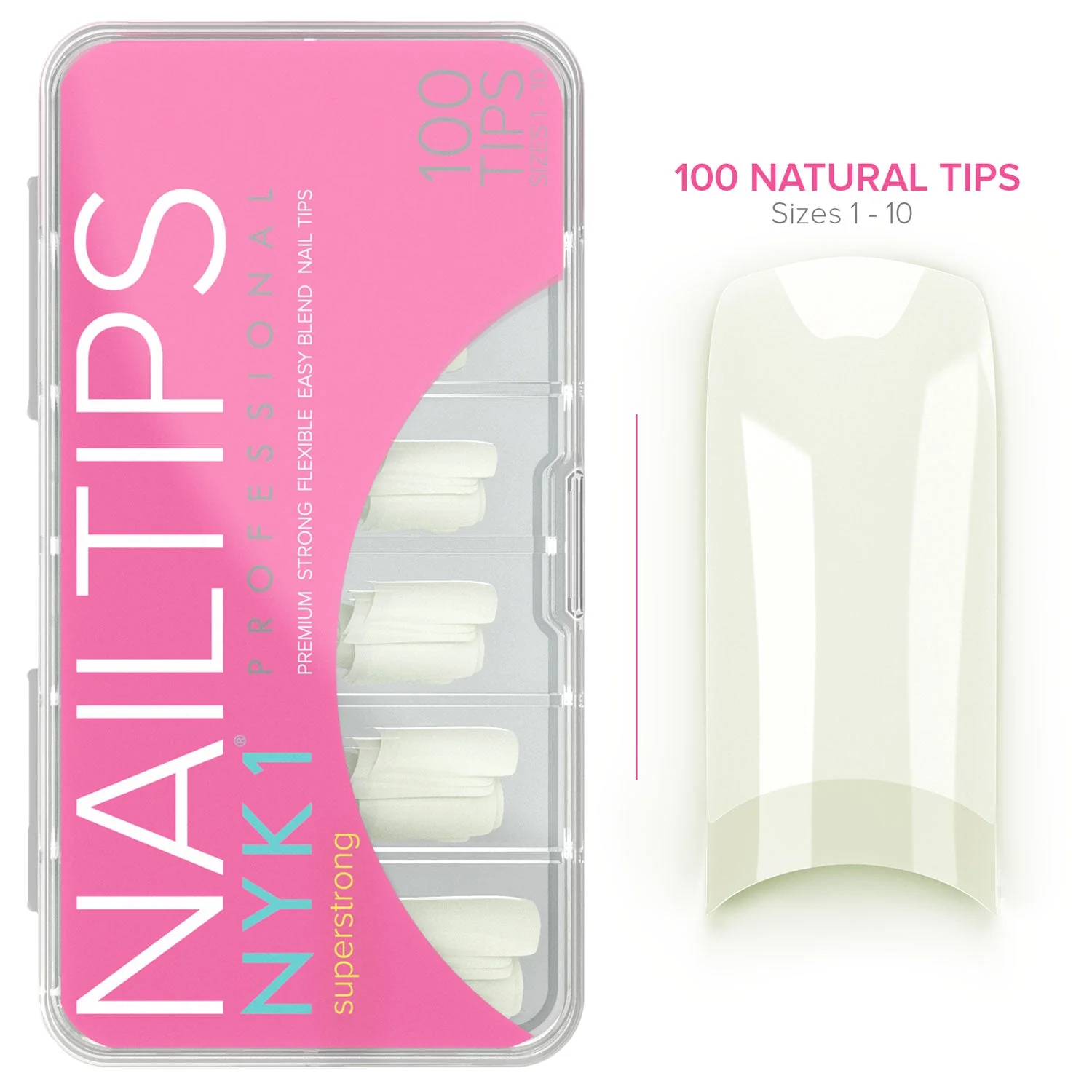 NYK1 Salon Professional Nail Tips (Natural / White) - Image 10