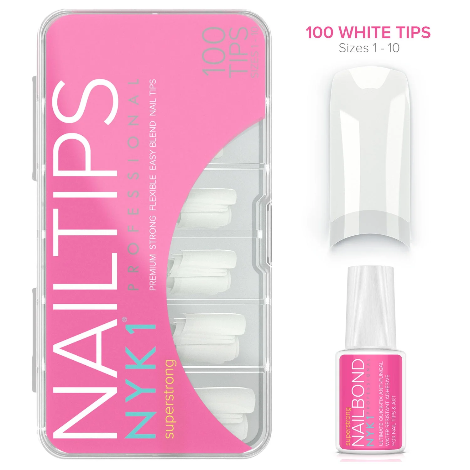 NYK1 Salon Professional Nail Tips (Natural / White) - Image 13
