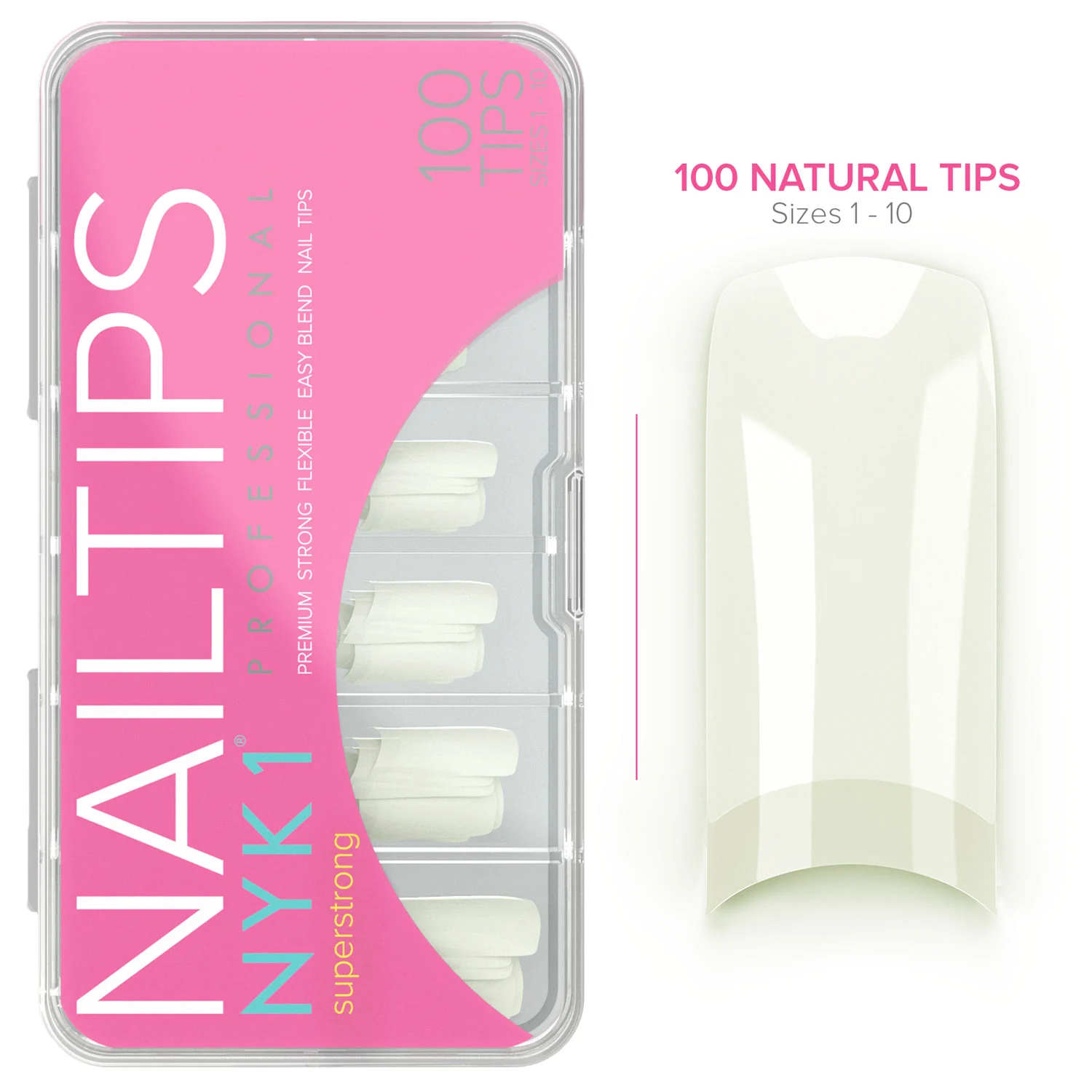 NYK1 Salon Professional Nail Tips (Natural / White) - Image 3