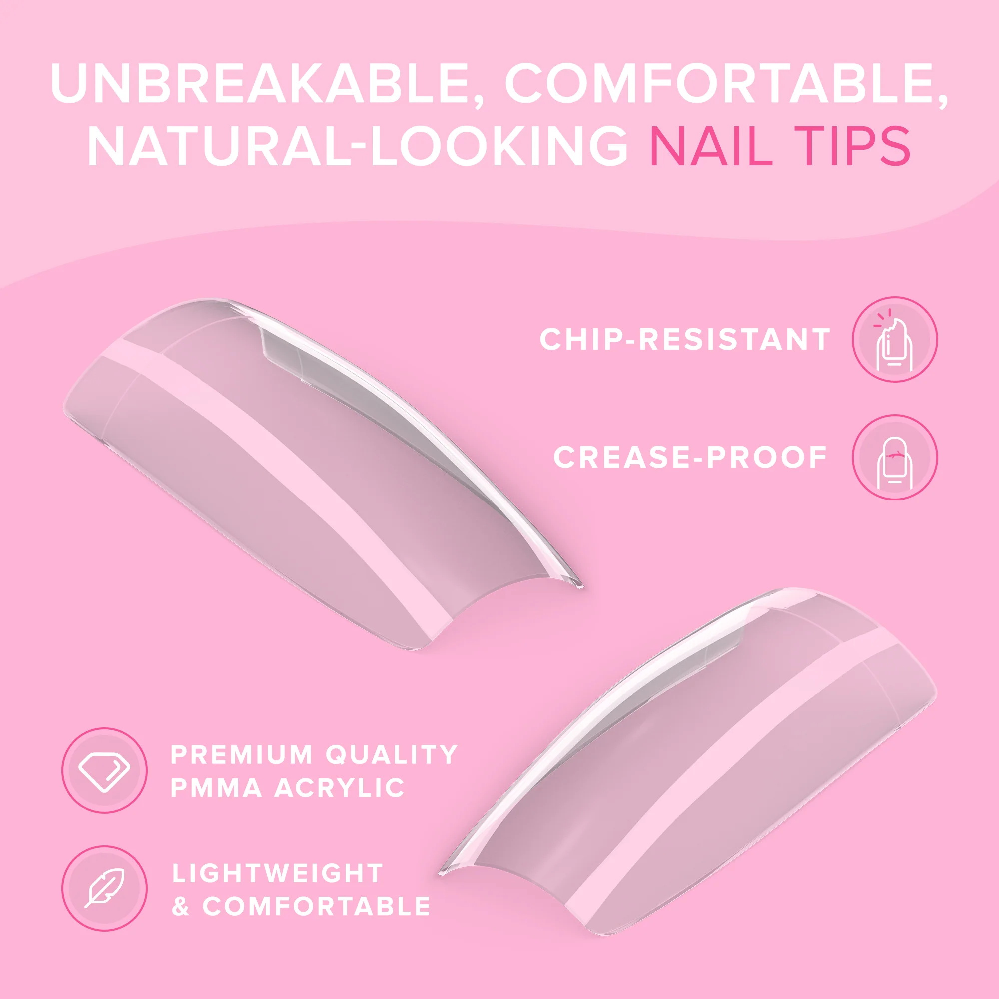 NYK1 NailBond Brush On Nail Glue & Clear Nail Tips - Coffin Shaped (500 PCS - 10 Sizes) - Image 5
