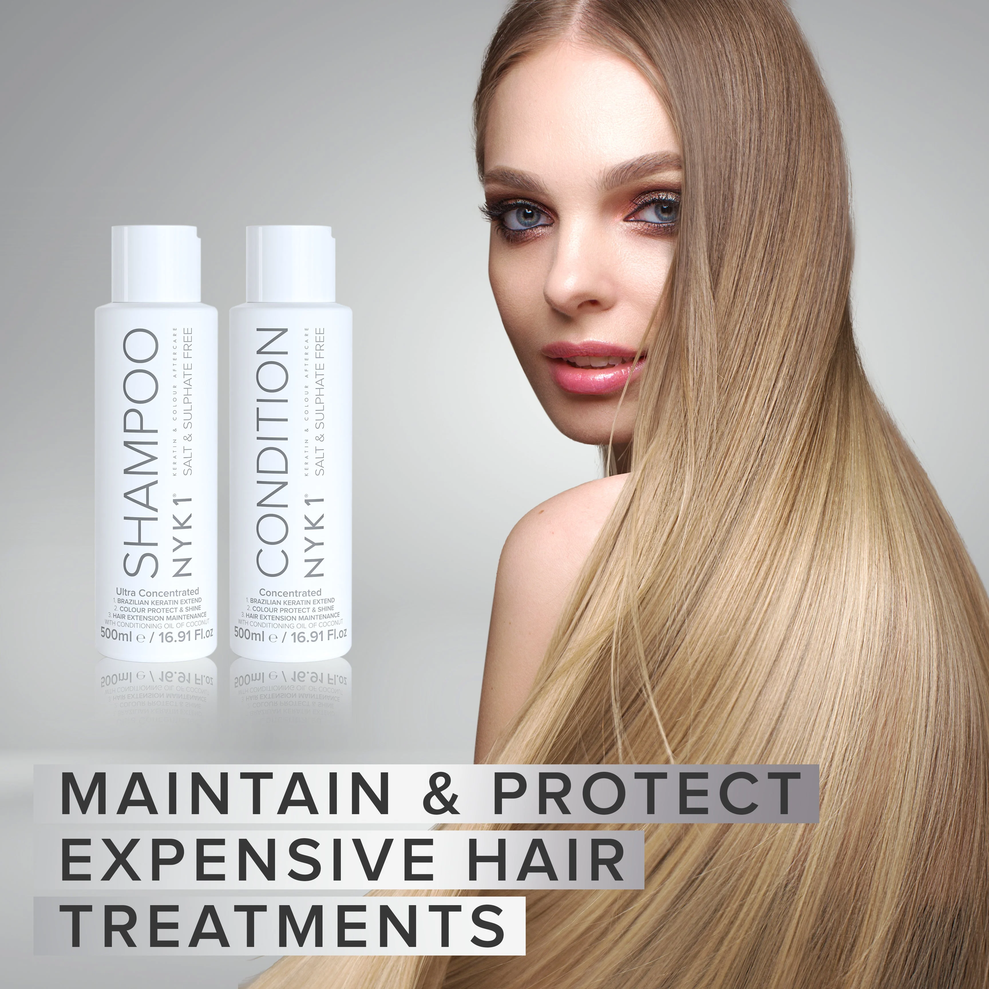 NYK1 Salt Free Sulphate Free Aftercare Shampoo Or Conditioner Keratin Colour - Image 12