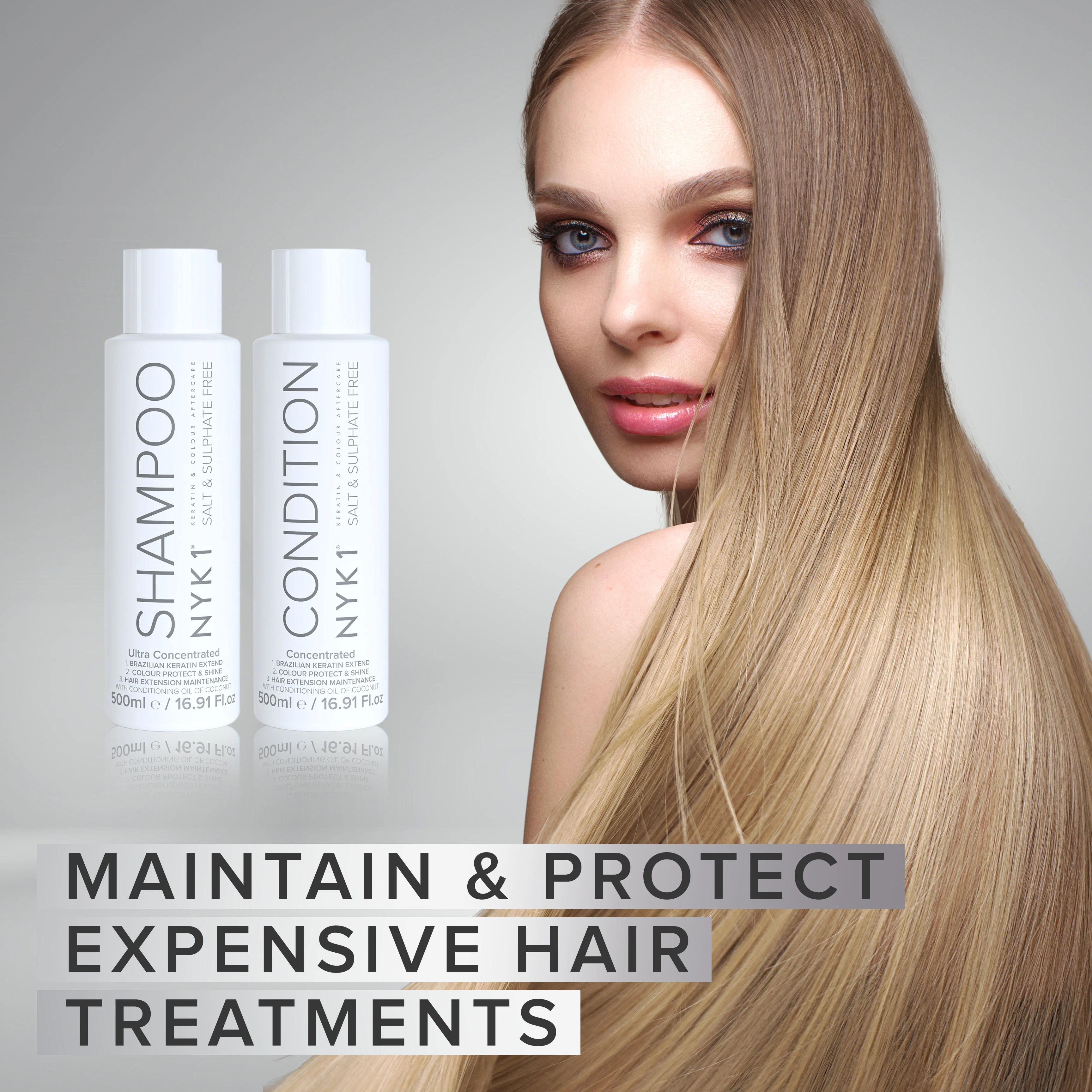 NYK1 Salt Free Sulphate Free Aftercare Shampoo Or Conditioner Keratin Colour - Image 5