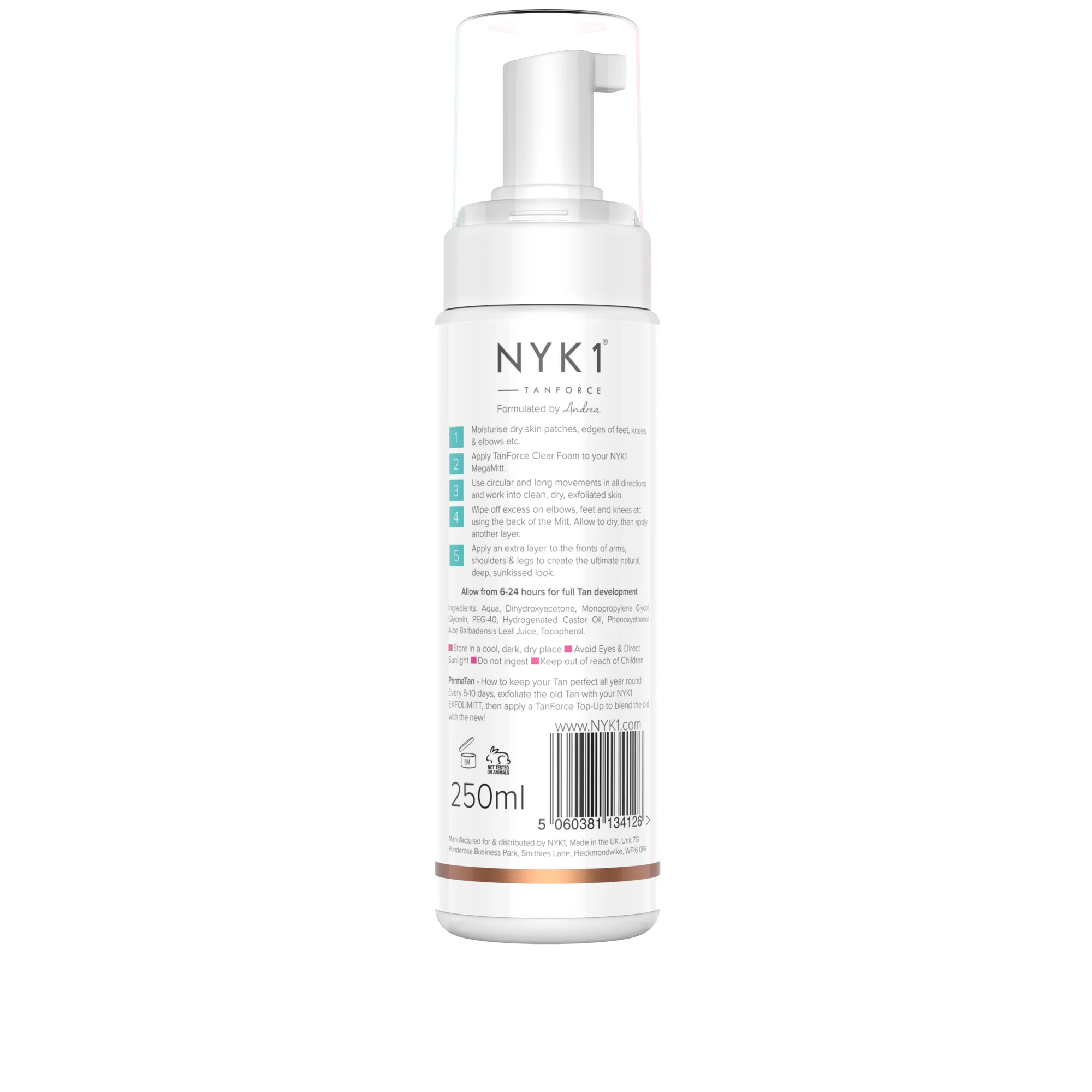 NYK1 TanForce Tan Invisible Body and Face Tanning Foam Mousse - Image 13